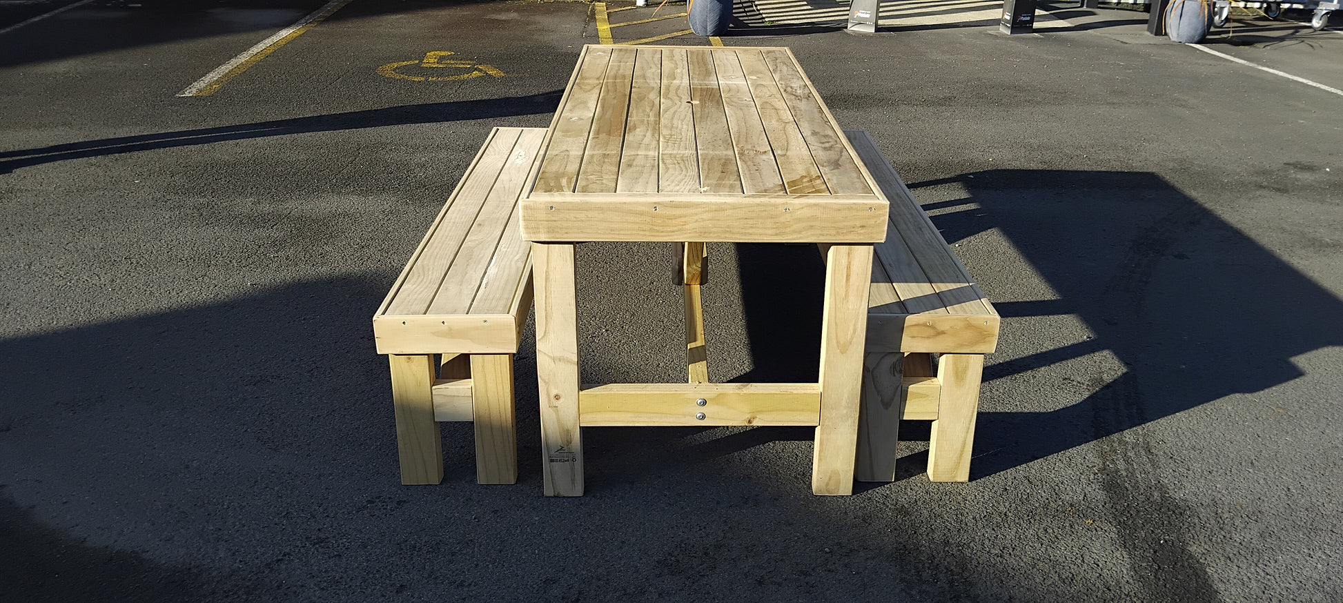 Outdoor Table + Benches Set - Stronghold Outdoor Furniture & Buildings