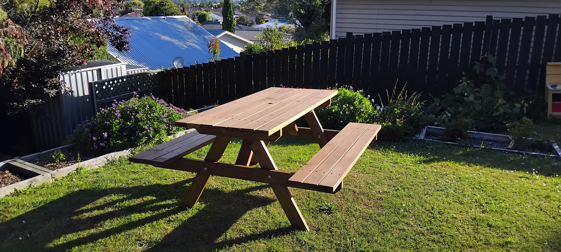 Outdoor Adult BBQ Table - Black Bean - Stronghold Outdoor Furniture & Buildings